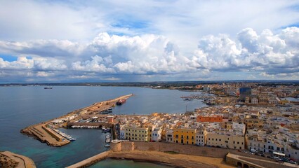 Gallipoli - Italy, Apulia - Aerial view of the harbor