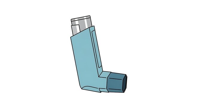 blue inhaler medical device on white clip art preview