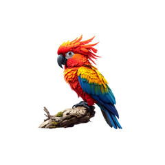 Obraz premium A colorful rainbow parrot with a red beak and green feathers perched on a branch