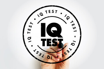 Iq Test text stamp, concept background