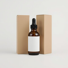 Amber Glass Dropper Bottle with Kraft Box – Essential Oil, Serum, Skincare & CBD Packaging