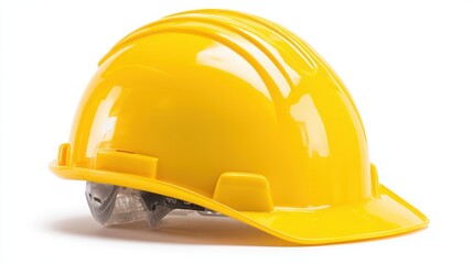 Fototapeta premium Ultra quality image of bright yellow hard hat for safety and construction isolated on white background.