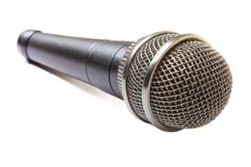 Classic dynamic microphone isolated object for recording audio music performance and voiceover transparent background