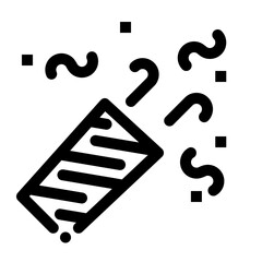 Lineart icon confetti cannon for a birthday event