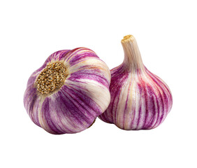 Obraz premium Two purple-striped garlic bulbs (2)