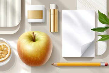 Flat lay composition of everyday objects with a minimalistic aesthetic