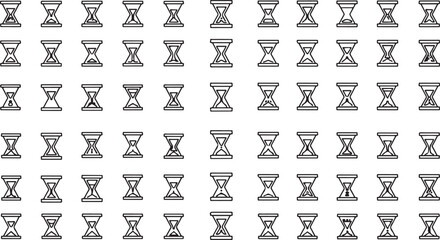 Diverse collection of hourglass icons representing time passing and various timer designs vector