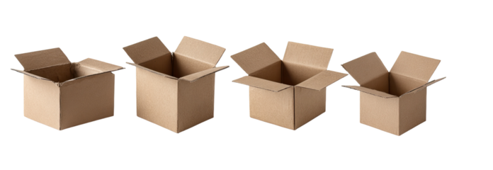 Four open cardboard boxes (1)