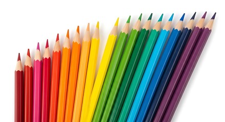 Colorful Pencils on White Background.