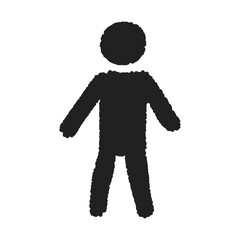 Hand Drawn Person Icon – Rough Silhouette Illustration