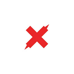 Red negative symbol against a black background.