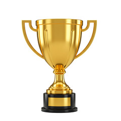 Golden trophy award, perfect for victory, success, achievement, and competition concepts. Isolated on white or transparent background. PNG format.