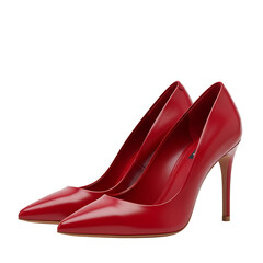 Pair of red leather high heels.
