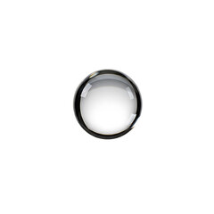 A spherical transparent orb against a black background.