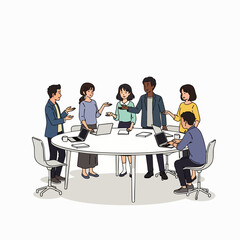 Diverse professionals engage in dynamic collaboration, fostering innovation and strong connections within a relaxed, modern work environment, embracing flexible work.