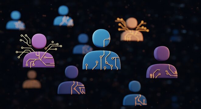 Abstract digital user icons