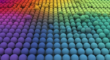 Rainbow Gradient Sphere Array | Abstract Colorful Spheres Pattern for Backgrounds, Textures, and Modern Design Projects