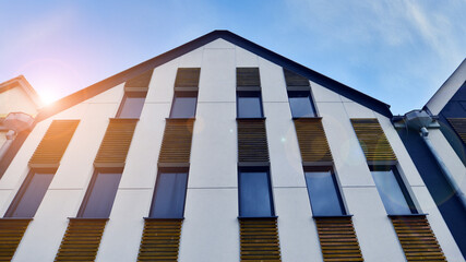 A modern tenement house in the city.