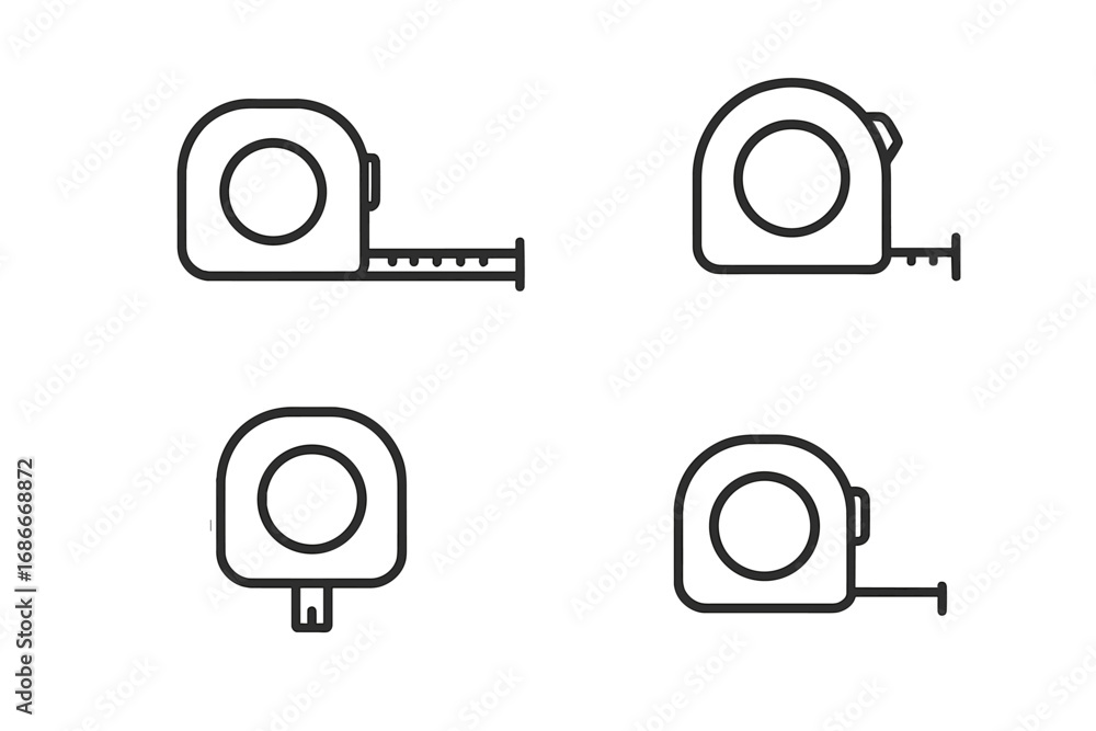 Poster tape measure line icon set. minimalistic collection in modern linear style. vector illustration for 