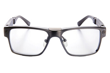 Fototapeta premium Modern smart glasses frame isolated transparent lenses for futuristic technology wearable devices transparent background