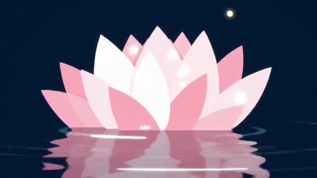 Animation a pink lotus flower