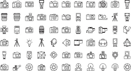 Collection of diverse business and travel icon set for professional design projects vector
