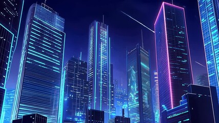 Neon cityscape - Powered by Adobe