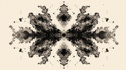 Ink Blot Test: An artistic ink blot test that looks like symmetrical shape, inviting the viewer into the depths of perception and imagination.