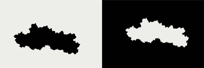 An abstract silhouette of a landmass or cloud, a simple black and white icon for a minimalist map or weather element.