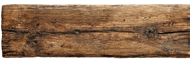 Textured wooden plank, horizontal grain, various shades of brown, with knots and imperfections