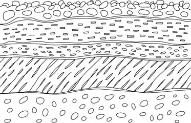 Soil Layer CAD Drawings and Texture Line Art for Architecture