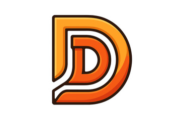 Letter D monogram logo design. Abstract modern initial symbol for branding. Corporate business icon with orange gradient. Vector graphic element for company identity and web.