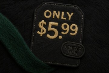 Exclusive ONLY $5.99 limited time discount tag, plush style, compelling retail sale offer.