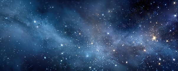 Naklejka premium Beautiful starry night sky filled with glowing stars and cosmic sparkles