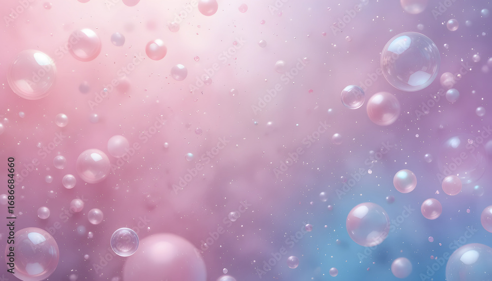 Aufkleber dreamy iridescent bubbles float gently in a soft pink and purple ethereal atmosphere creating a magi
