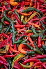 Colorful assortment of chili peppers