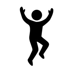 Jumping person glyph silhouette vector icon