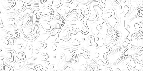 Abstract topographic contour map pattern with black and white gradient lines creating a sense of depth and organic flow for backgrounds and design elements