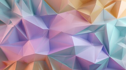Fototapeta premium Geometric Abstraction: A mesmerizing visual experience unfolds with a vibrant palette of colors and captivating forms, rendering an abstract, multifaceted surface.