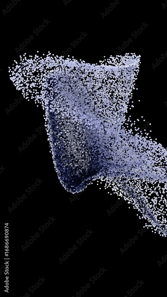 Poster abstract particle wave on black background
