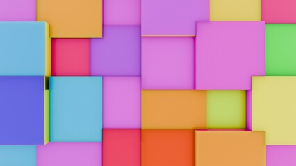 Colorful Geometric Background of 3D Squares
