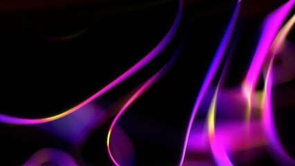 Abstract Colorful Waves on Black Background