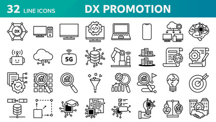 A collection of 32 icons to promote DX.