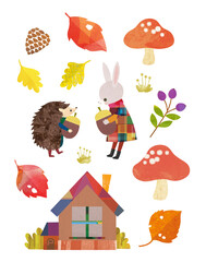 秋のカットイラスト