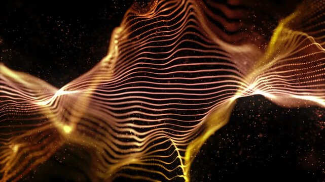 Luxury Golden Awards Background- Elegant Gold Particle Wave Animation 4K Video