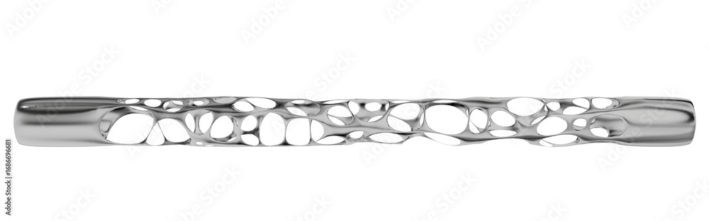 Poster this abstract 3d render showcases a tube with a voronoi pattern, blending clean geometry with a flui
