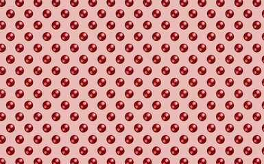 Metallic red polka dots pattern on pastel pink background. 