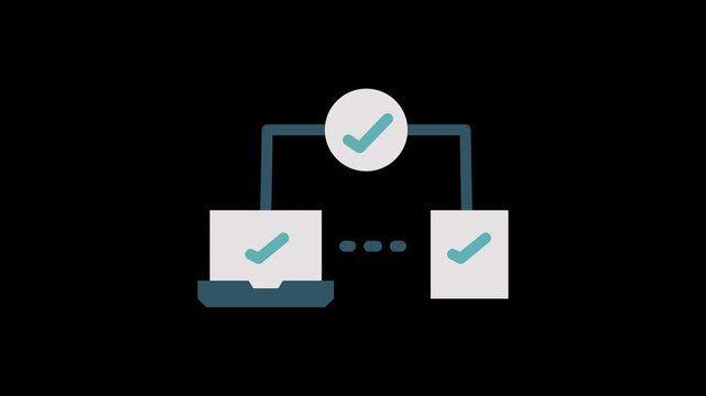 Two-factor authentication video animation loop representing secure login, account safety, and digital verification. Minimalist vector design for apps and online systems.
