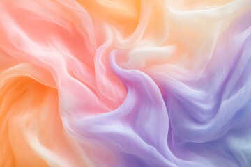 Obraz premium Subtle pastel swirl of tangerine, cotton candy, and periwinkle 