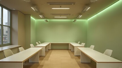 Conference Room with U Shaped Table Setup